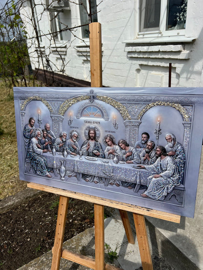 The Last Supper - Silver Glow CrystalPrintArt